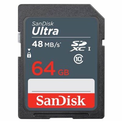 SANDISK CARTE MEMOIRE SD 64GB ULTRA SDHC UHS-I CARD CLASS 10 80MB/S