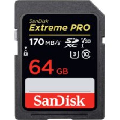 SANDISK CARTE MEMOIRE SD 64GB EXTREME PRO SDXC UHS-I CARD 170MB/S