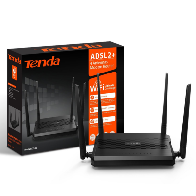 TENDA MODEM ROUTER ADSL2+sans fil WIFI N300Mbps D305 / 4 ANTENNE